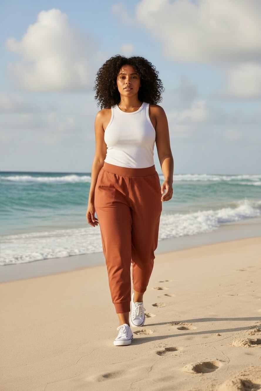 NEW Old Navy Jogger Pants Womens 4X Brown Powersoft Go-Dry Ankle Stretch Active